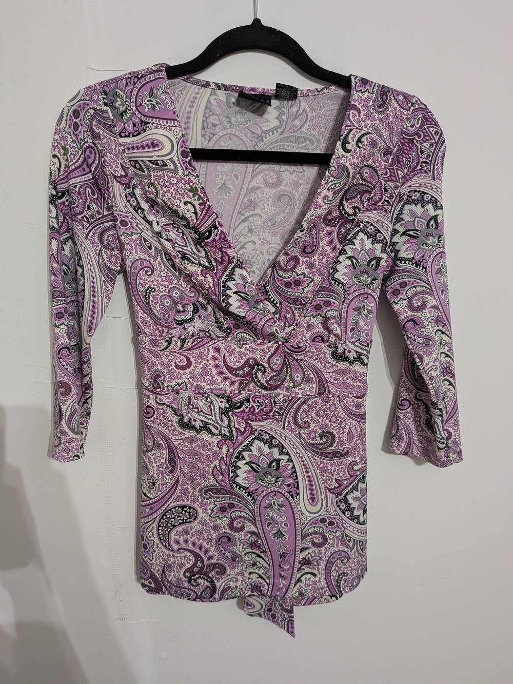 Tailor B. Moss Lavender Paisley Wrap-Style Blouse